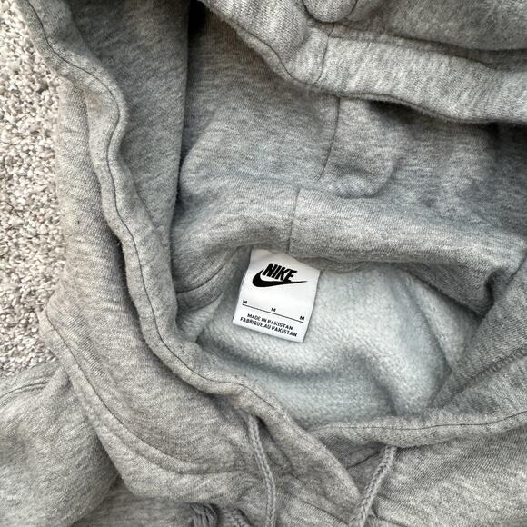 Nike Hoodie Mens Medium Gray Pullover Sweatshirt Swoosh Logo Fleece Athletic - Picture 6 of 10
